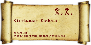 Kirnbauer Kadosa névjegykártya