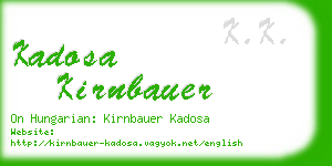 kadosa kirnbauer business card